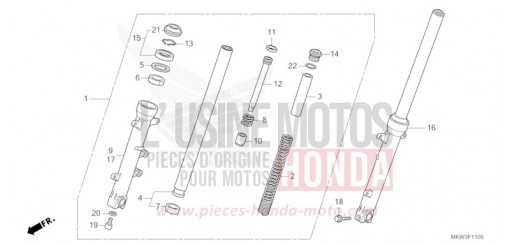 FOURCHETTE AVANT NC750XAP de 2023